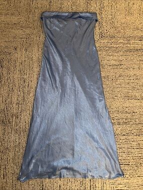 NWT Runaway The Label Strapless Satin Maxi Dress - Blue